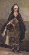 Jean Baptiste Camille  Corot Femme de Pecheur de Dieppe (mk11) oil painting picture wholesale